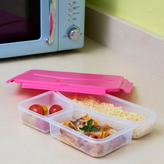 Insulated Lunch Box | pink & White lunch box with handle