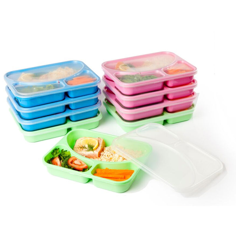 Colored Reusable Lunch Boxes - Set of 9
