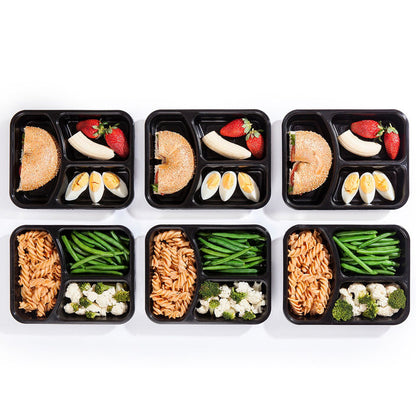 Black Reusable Lunch Boxes - Set of 10