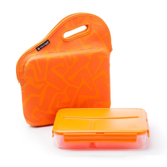 Insulated Lunch Box |  orange lunch box with handle